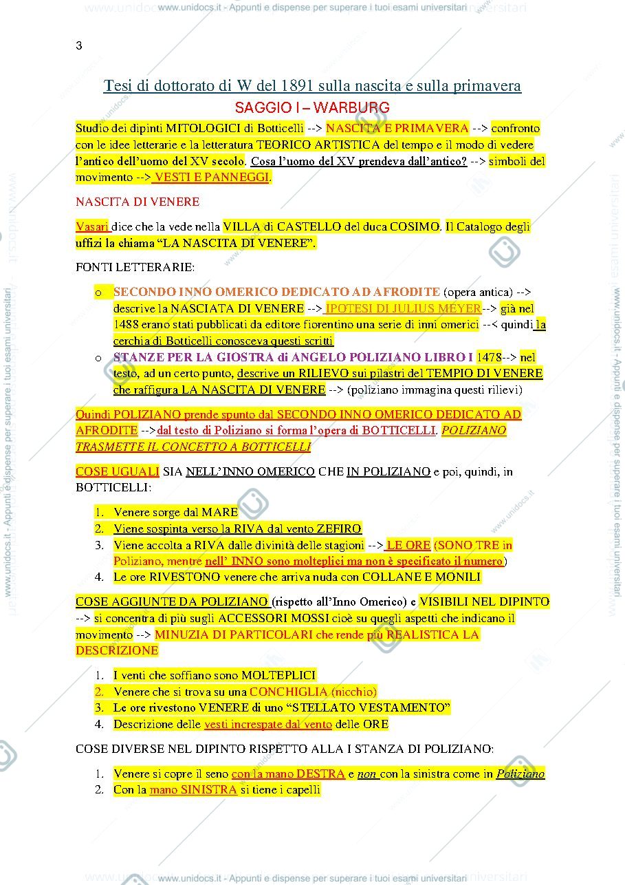 Anteprima pagina 3 — Riassunti saggi di iconologia