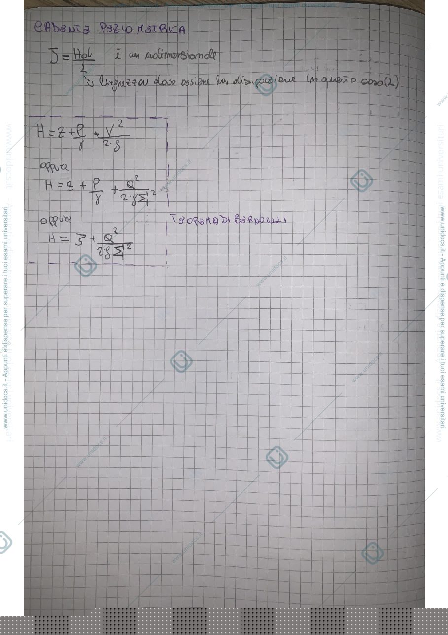 Anteprima pagina 2 — Formule di idrodinamica scritte durante le lezioni 