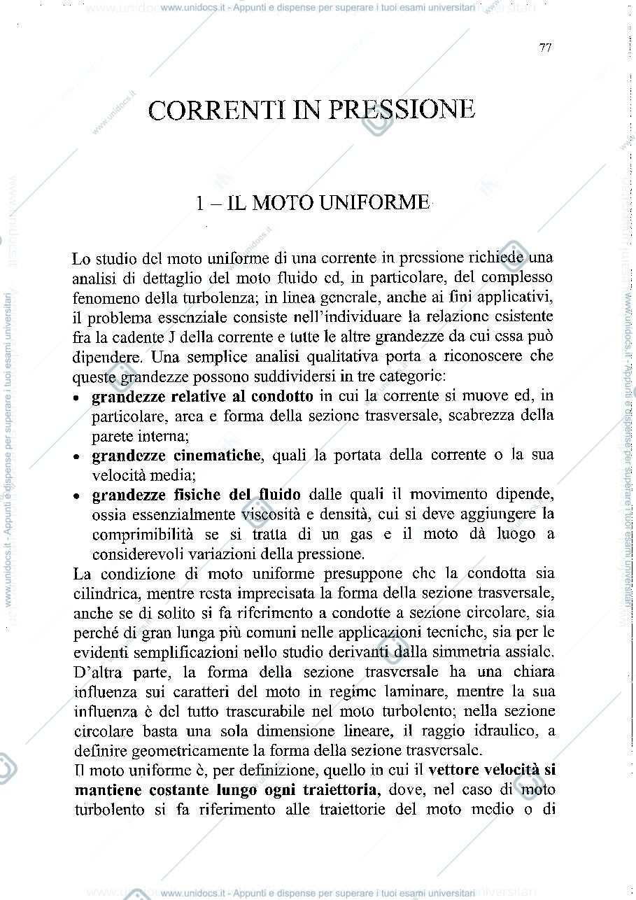 Anteprima pagina 1 — APPUNTI IDRAULICA