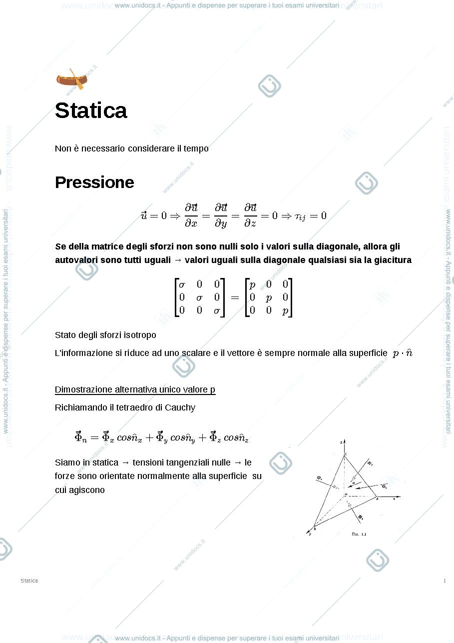 Anteprima pagina 1 — Statica dei Fluidi