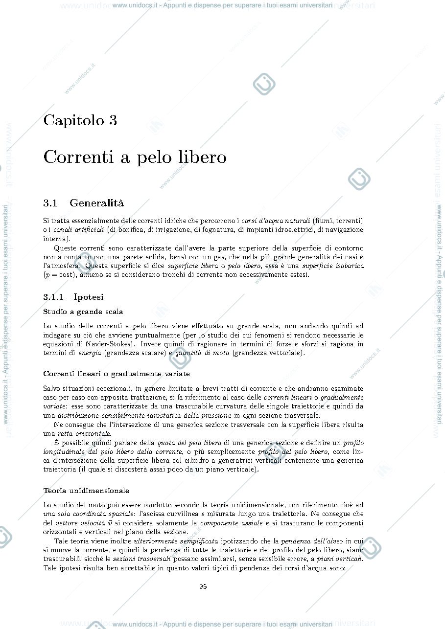 Anteprima pagina 1 — Correnti a pelo libero