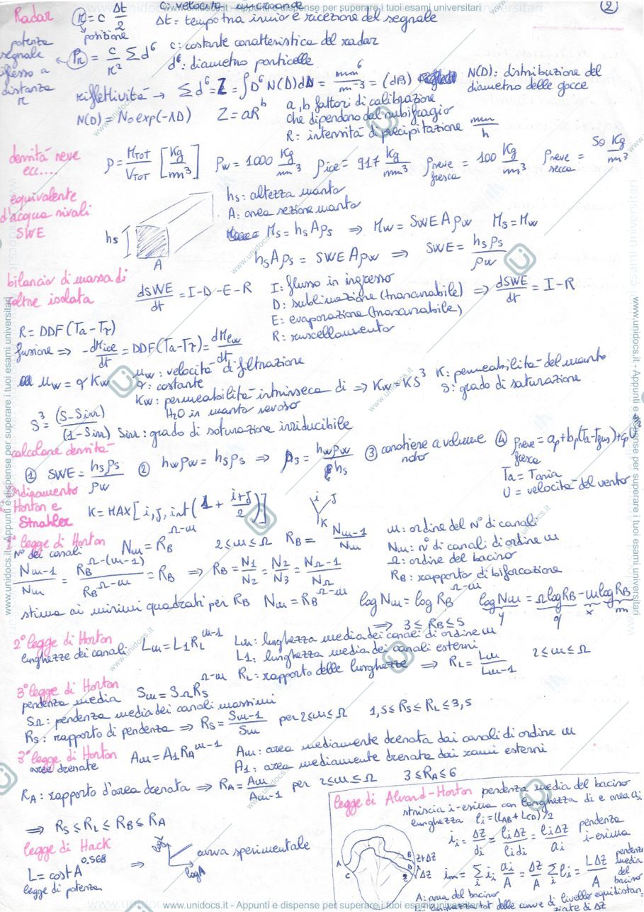 Anteprima pagina 2 — Riassunti IDROLOGIA FISICA E STATISTICA