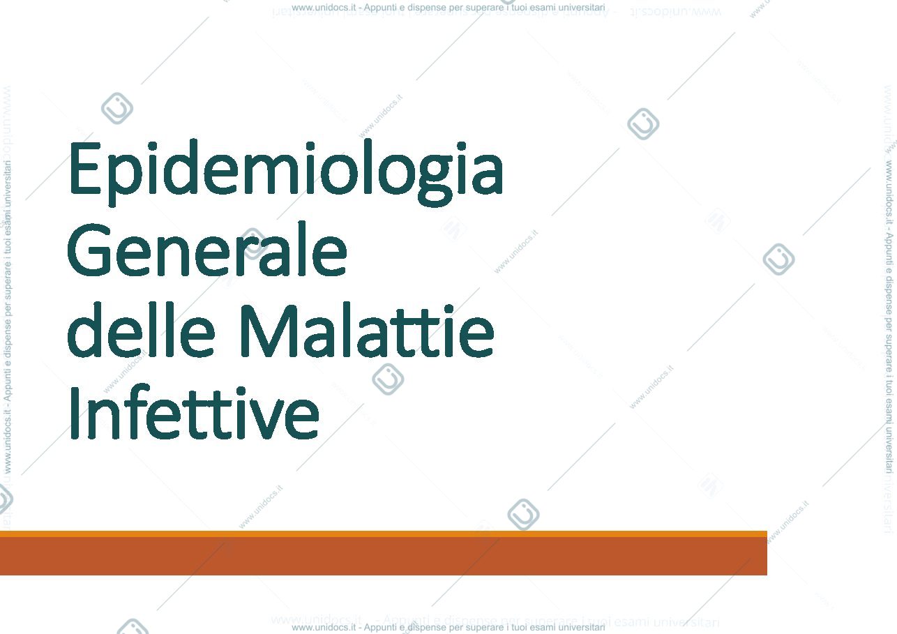 Anteprima pagina 1 — Igiene - epidemiologia generale delle malattie infettive