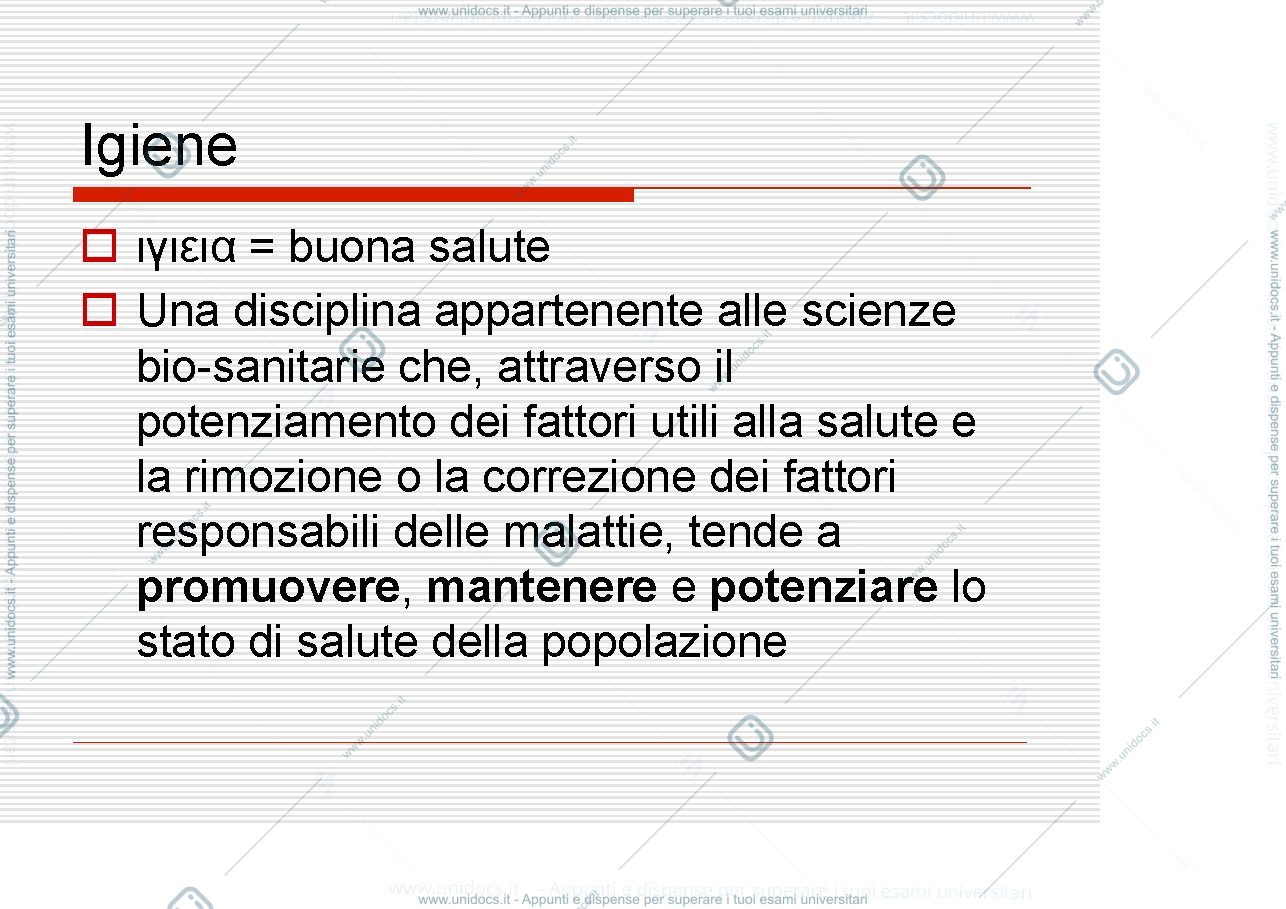Anteprima pagina 2 — Igiene - parte iniziale