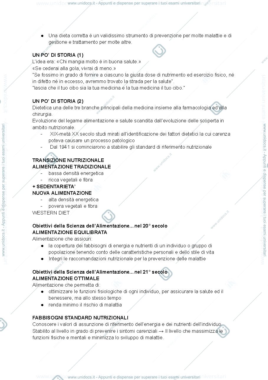 Anteprima pagina 2 — Appunti Igiene della nutrizione