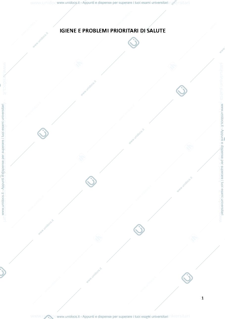 Anteprima pagina 1 — IGIENE E PROBLEMI PRIORITARI DI SALUTE
