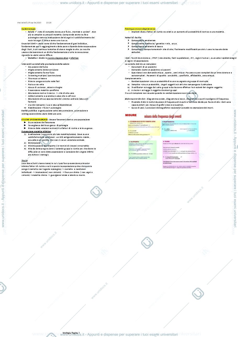 Anteprima pagina 1 — epidemiologia