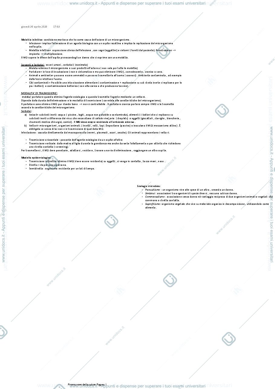 Anteprima pagina 1 — malattia infettiva