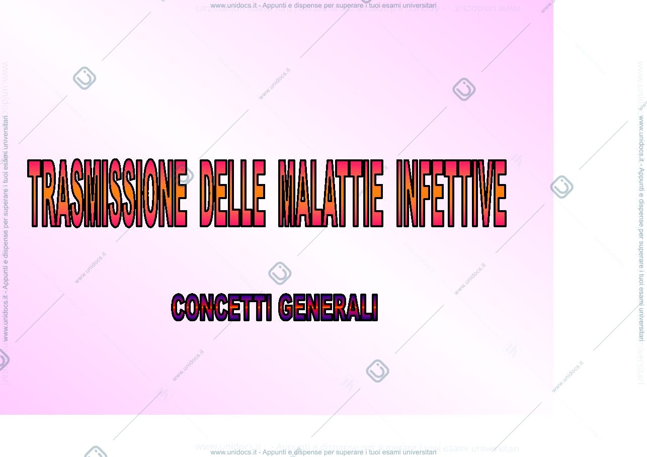 Anteprima pagina 1 — trasmissione  malattie infettive