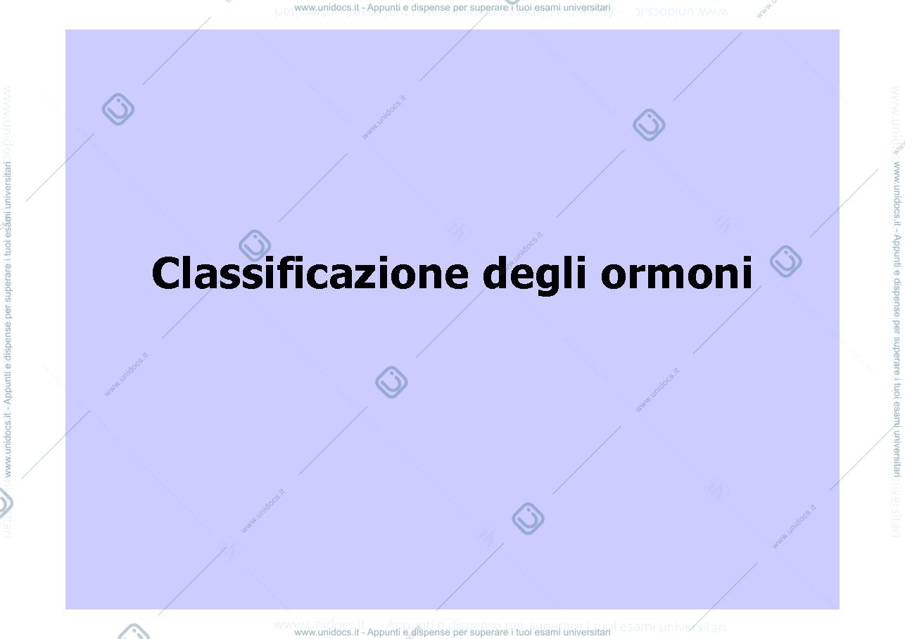 Anteprima pagina 1 — classificazione degli ormoni