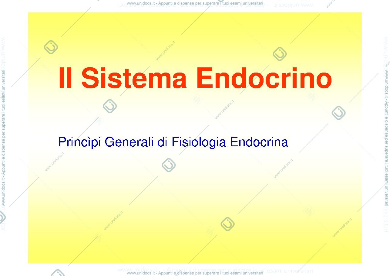 Anteprima pagina 1 — Il Sistema Endocrino