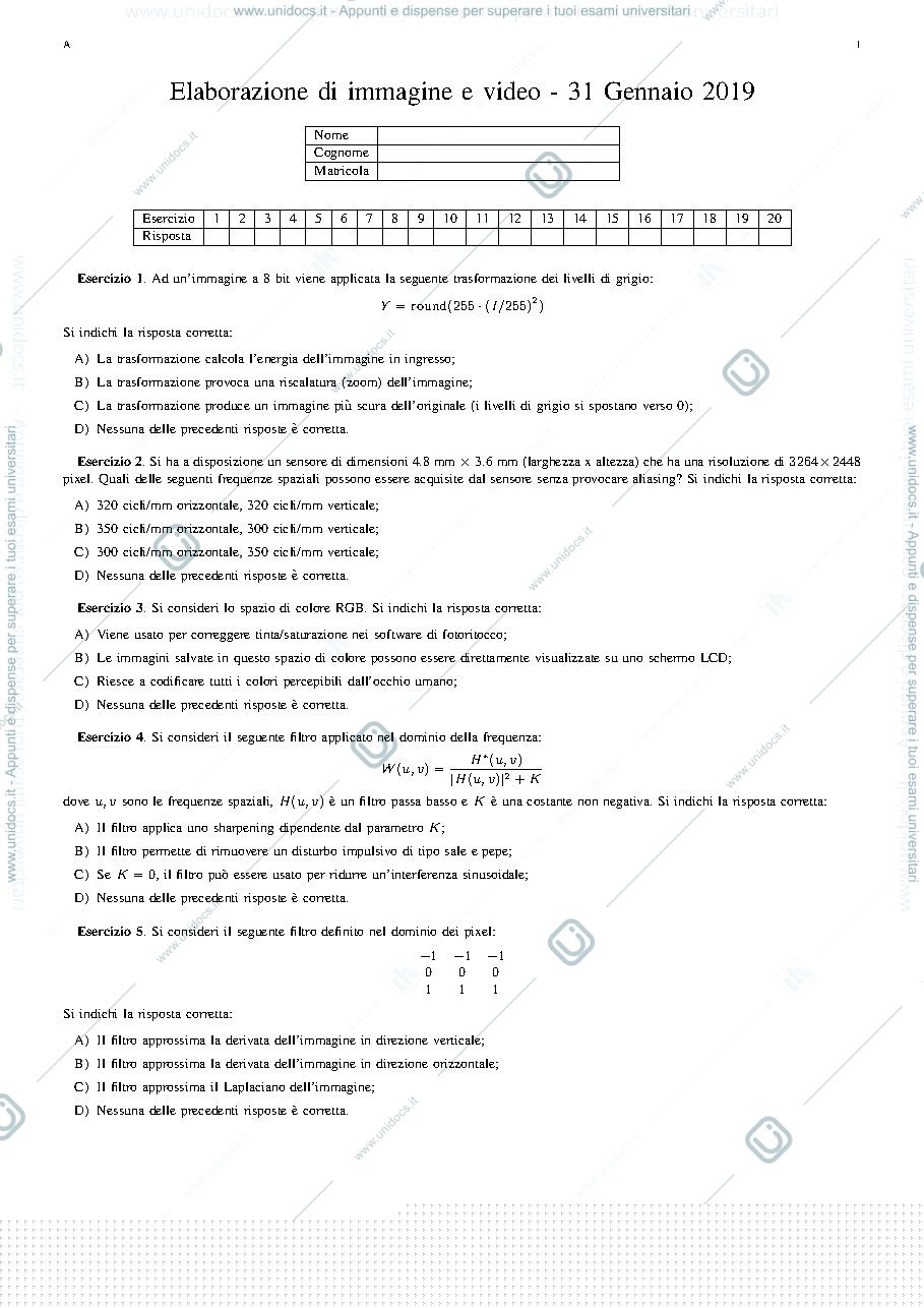 Anteprima pagina 2 — Quiz presi da temi d'esame