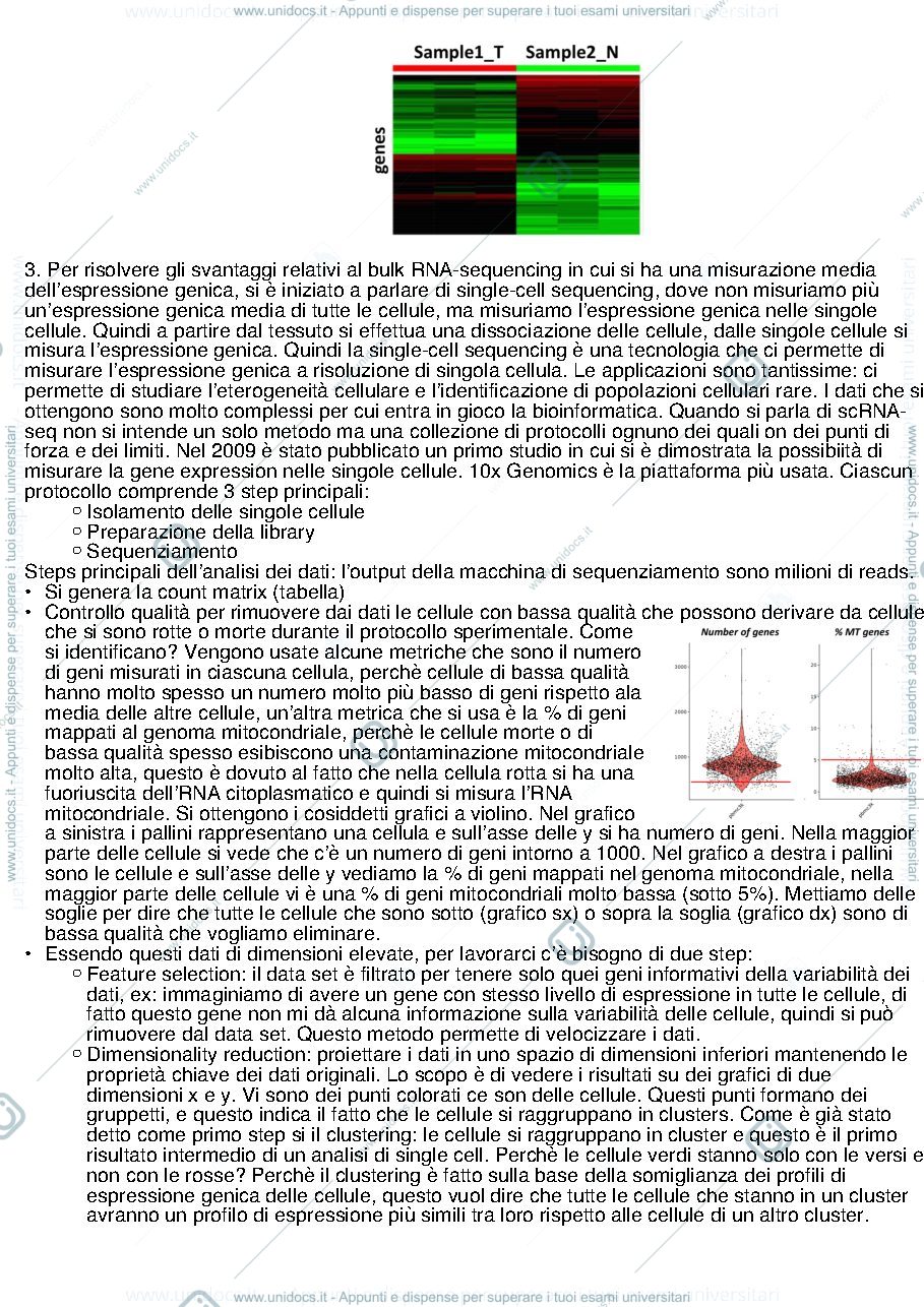 Anteprima pagina 2 — Single cell RNA sequencing e analisi trascrittomica