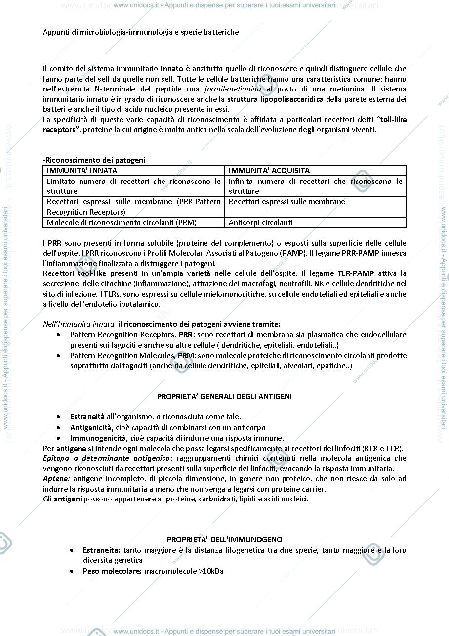 Anteprima pagina 3 — Appunti di immunologia 