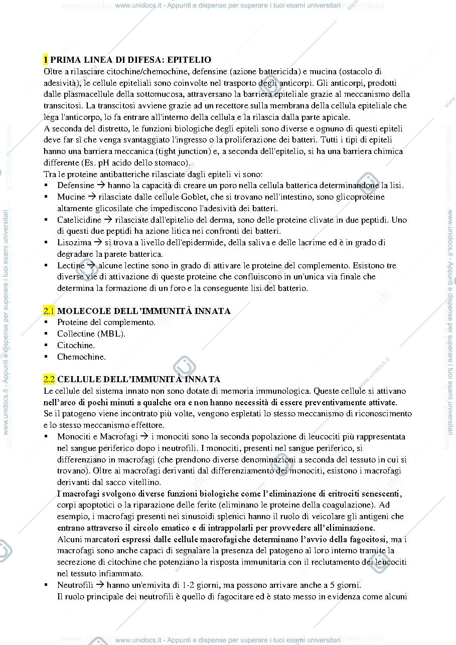 Anteprima pagina 1 — Immunologia