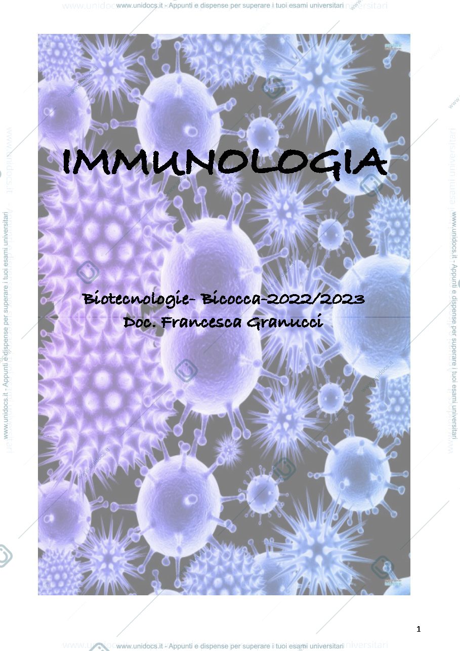 Anteprima pagina 1 — Immunologia
