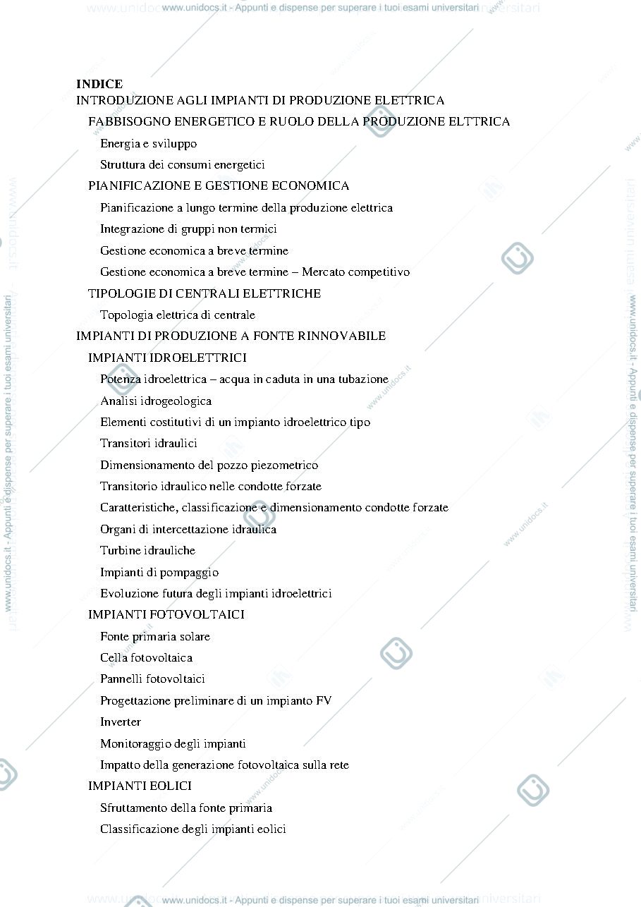 Anteprima pagina 3 — Riassunti Impianti di Produzione dell’Energia Elettrica