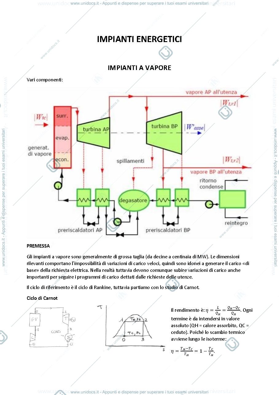 Anteprima pagina 1 — IMPIANTI ENERGETICI RIASSUNTO