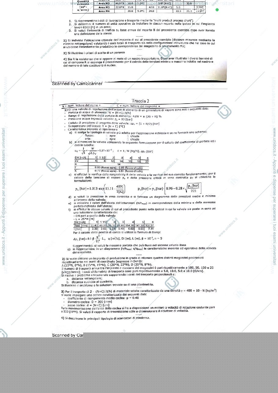 Anteprima pagina 1 — tracce IMPIANTI MECCANICI I