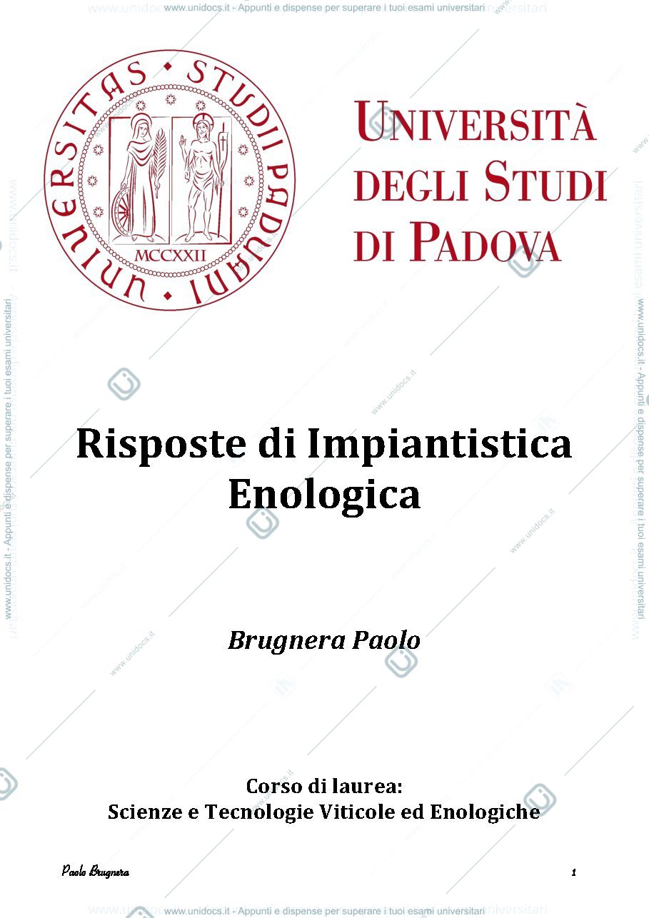 Anteprima pagina 1 — Risposte impiantistica enologica