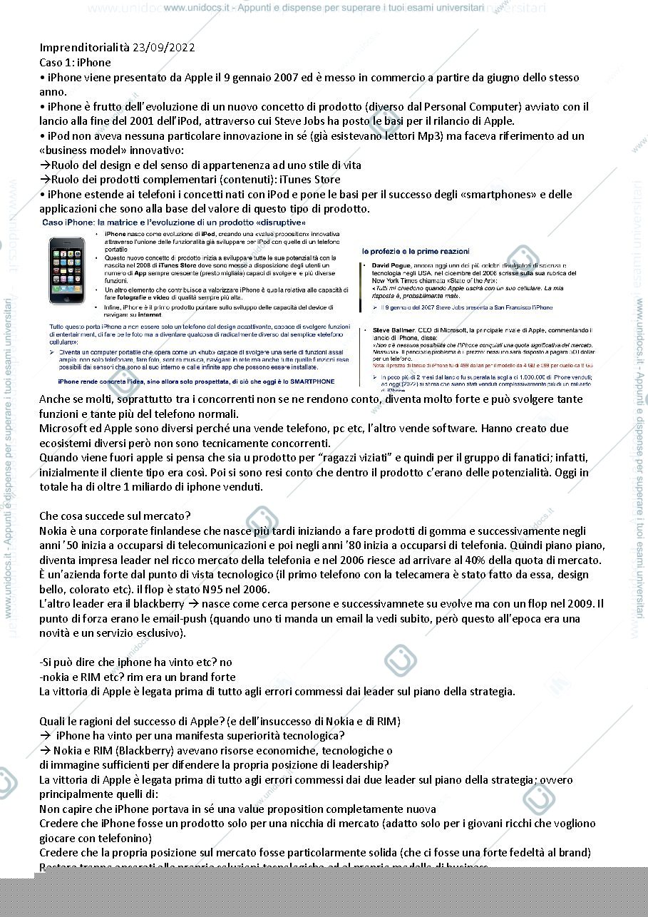 Anteprima pagina 1 — Appunti presi a lezione settembre 2022