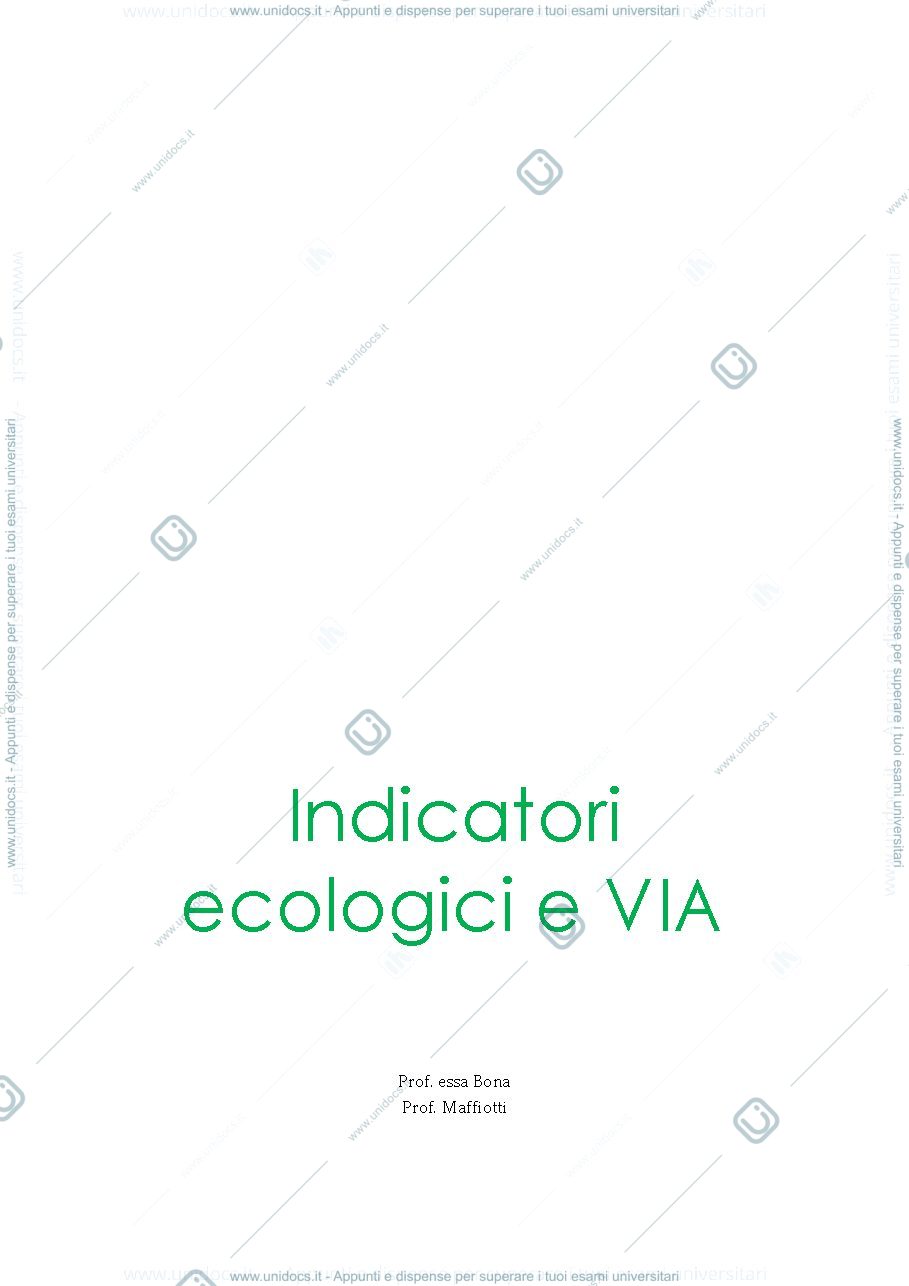 Anteprima pagina 1 — indicatori ecologici