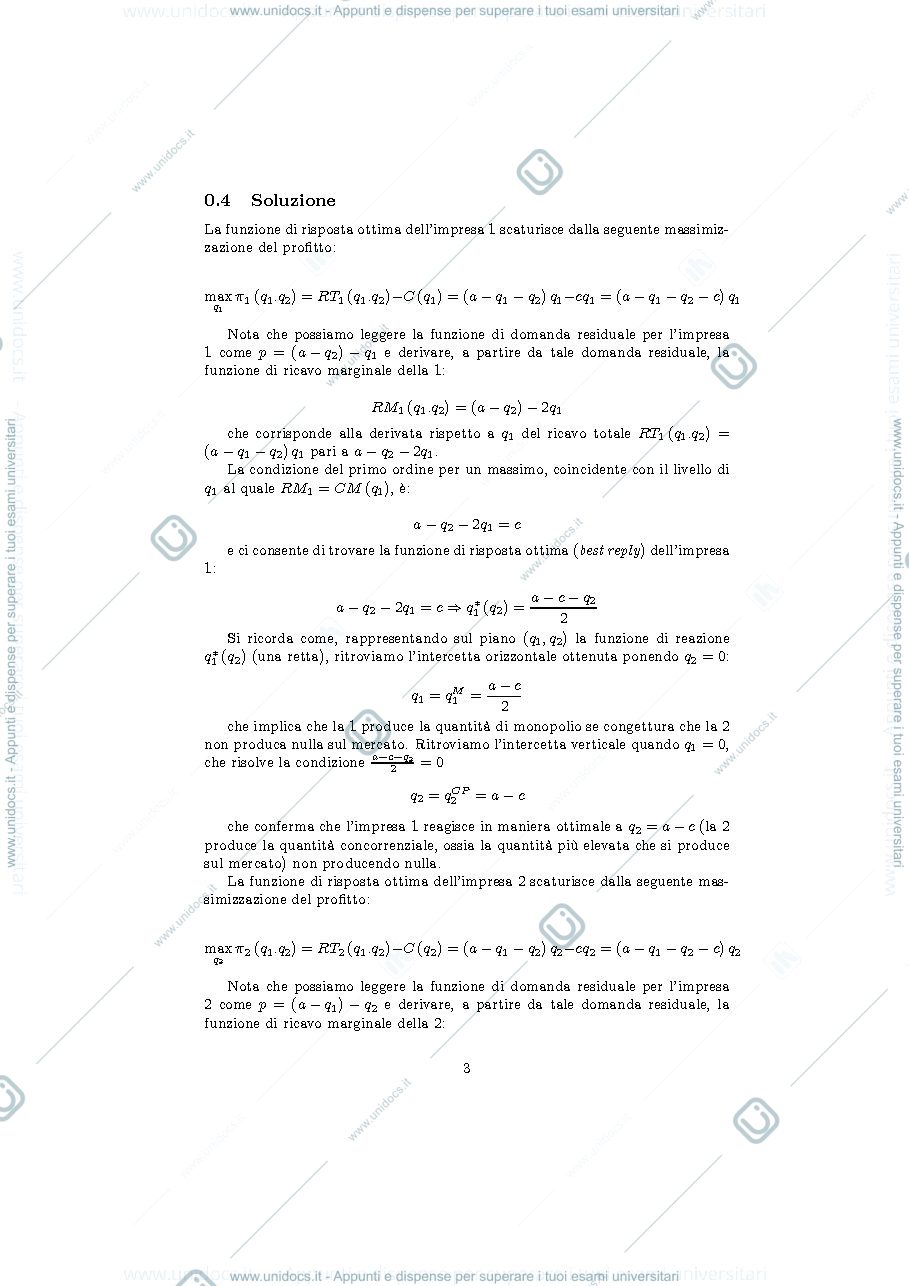 Anteprima pagina 3 — Monopolio e Cournot
