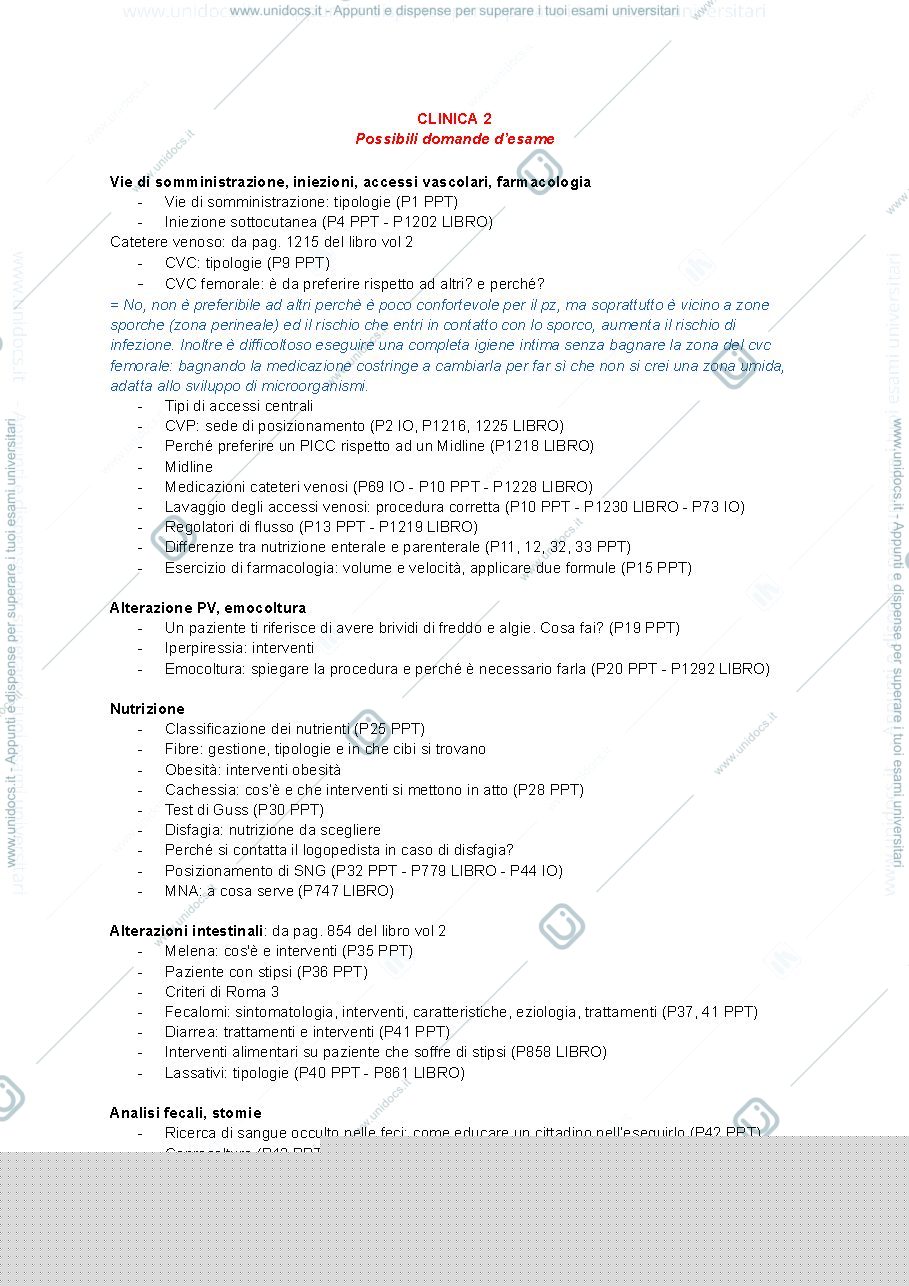 Anteprima pagina 1 — Domande inf clinica 2