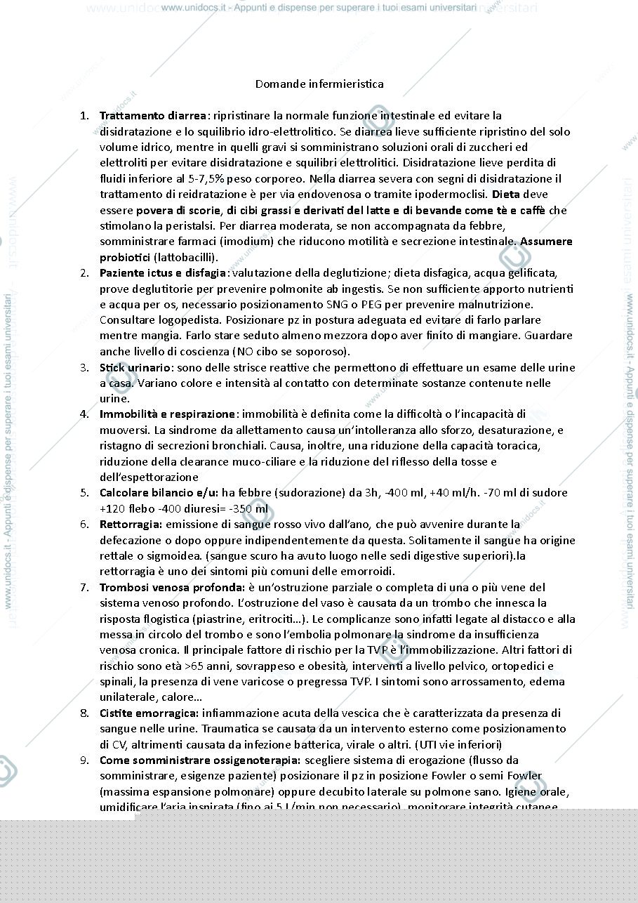 Anteprima pagina 1 — Domande Inf clinica 2