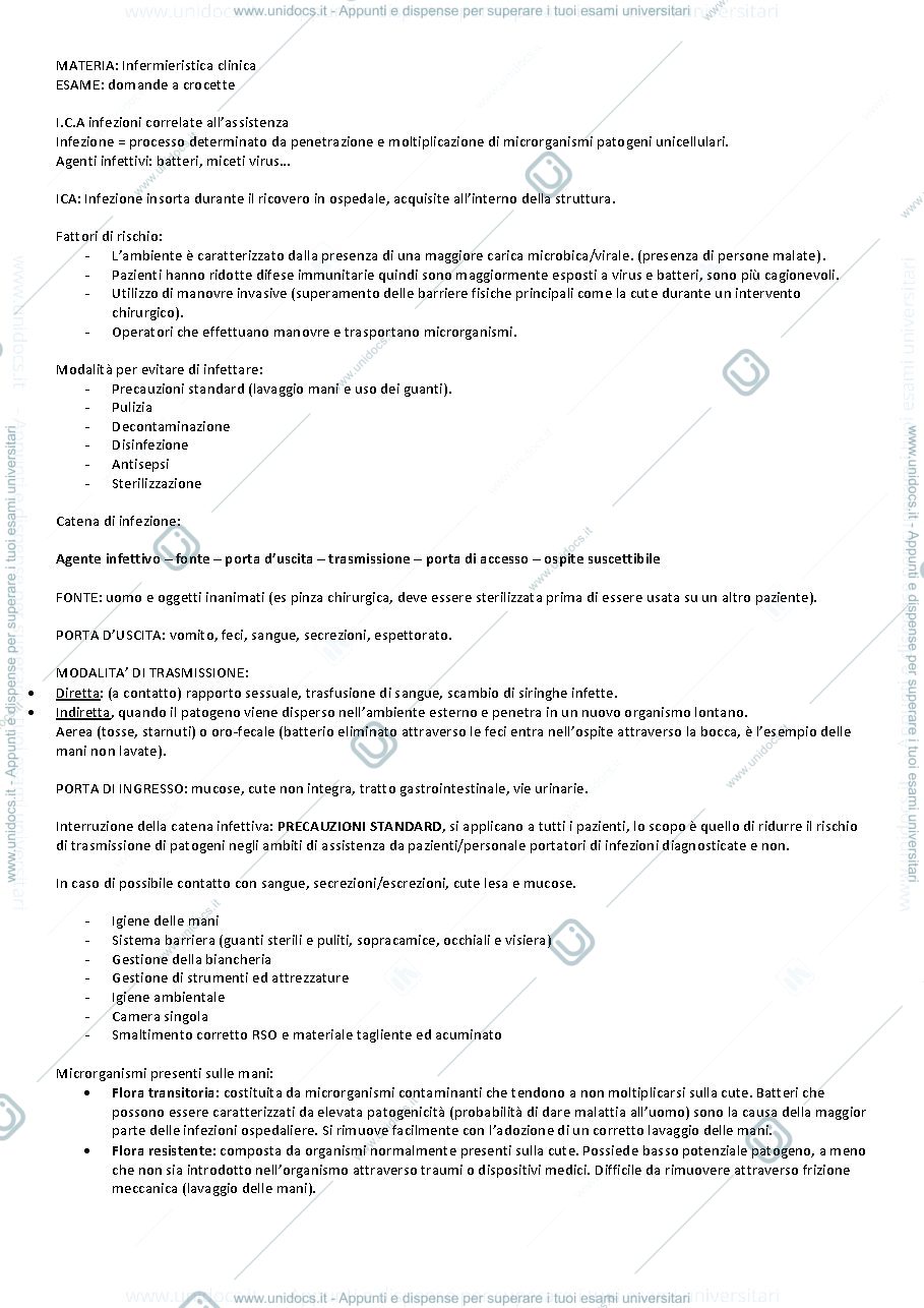 Anteprima pagina 1 — infermieristica clinica 