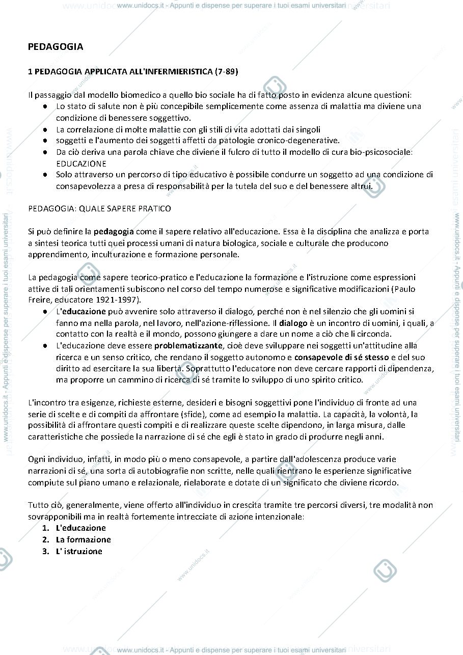 Anteprima pagina 1 — Pedagogia 