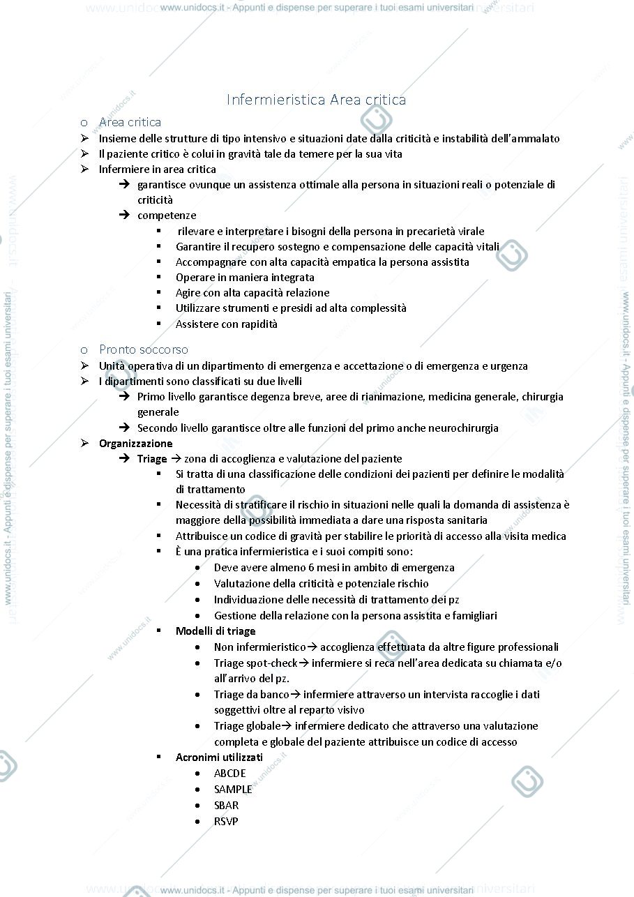 Anteprima pagina 1 — Appunti area critica 
