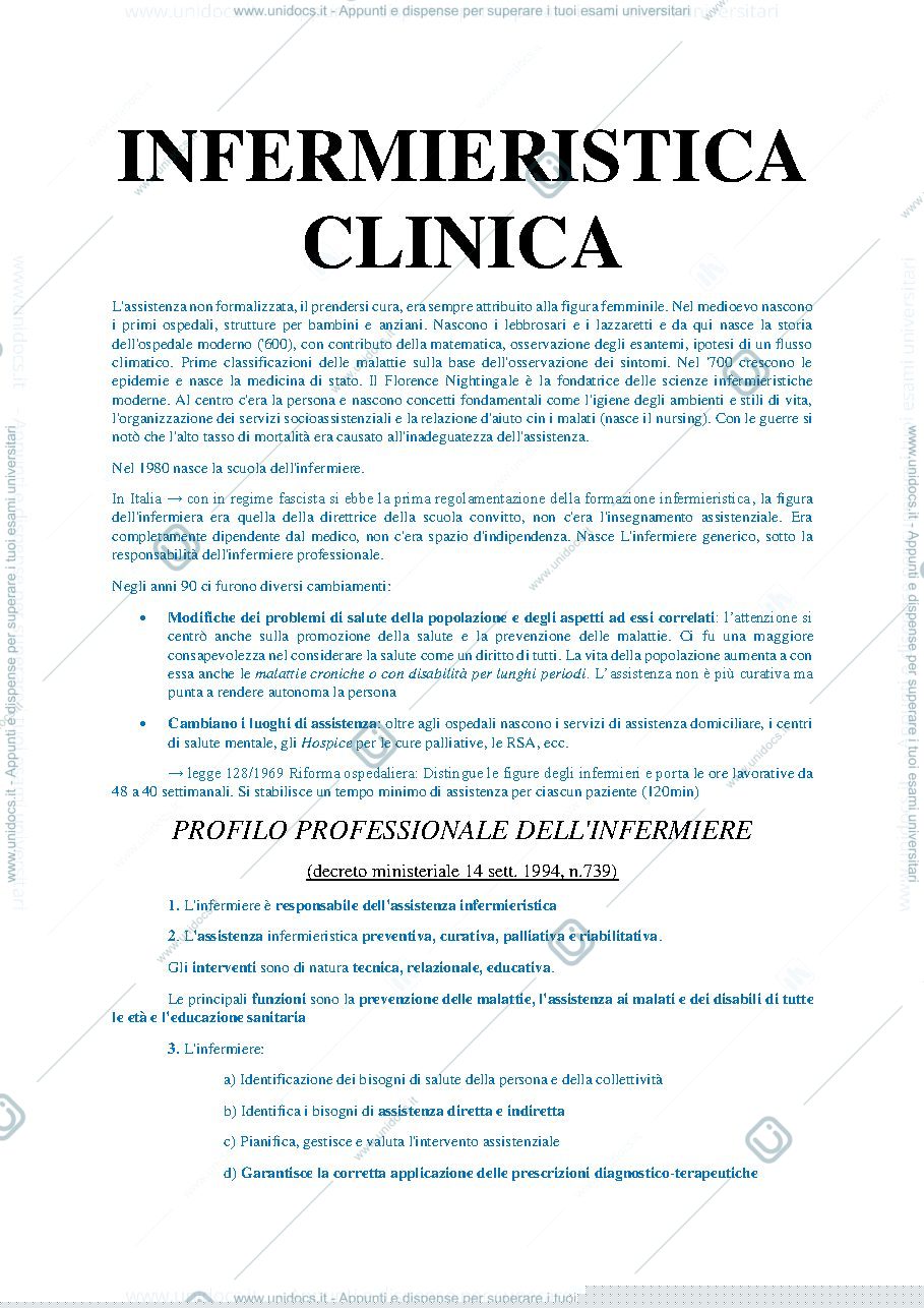 Anteprima pagina 1 — infermieristica clinica