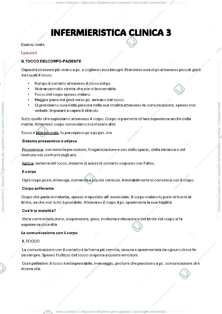 Anteprima pagina 1 — INFERMIERISTICA CLINICA 3