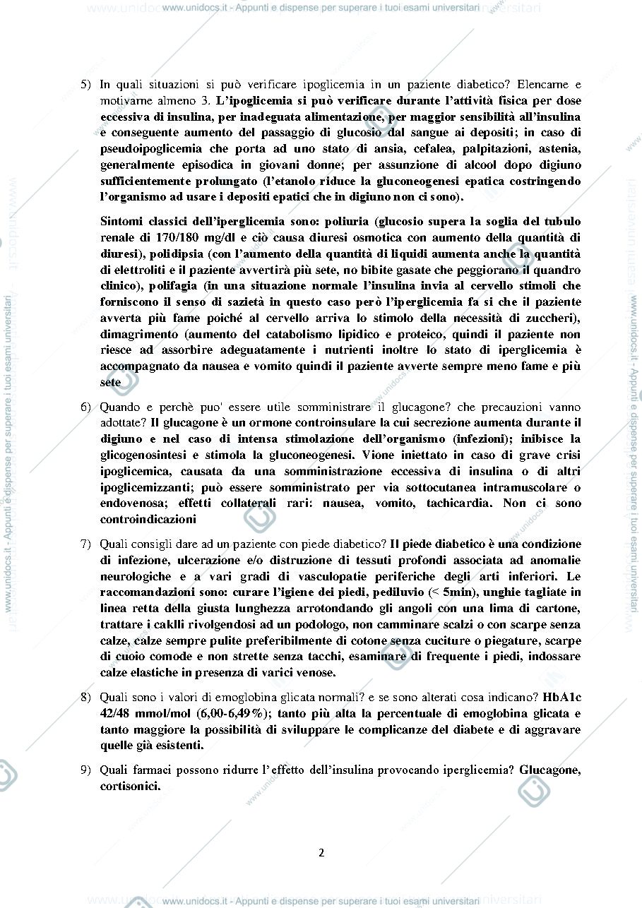 Anteprima pagina 2 — Domande di Infermieristica medica