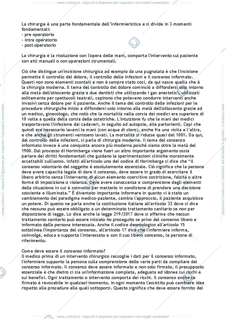 Anteprima pagina 1 — INFERMIERISTICA DELL'AREA CHIRURGICA - II ANNO 