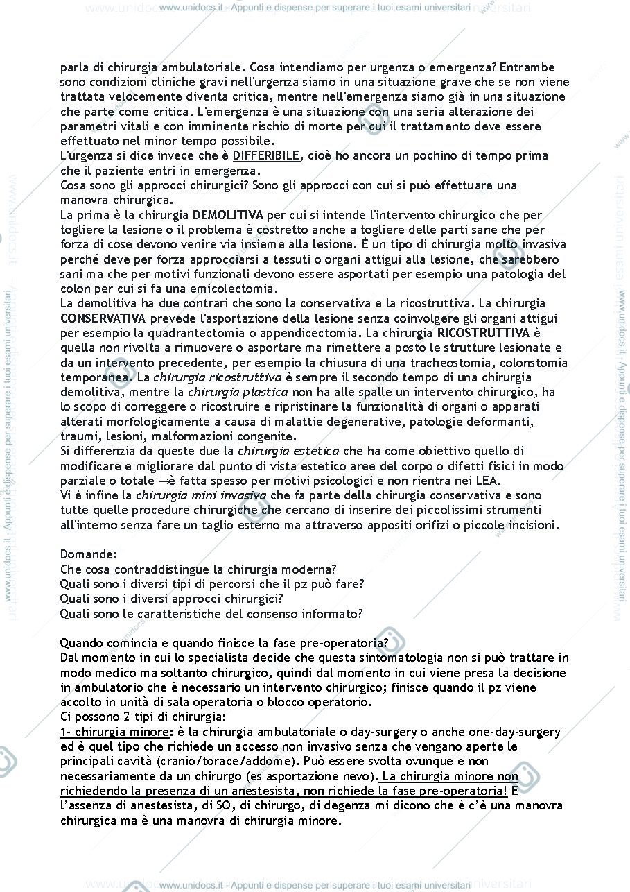 Anteprima pagina 3 — INFERMIERISTICA DELL'AREA CHIRURGICA - II ANNO 