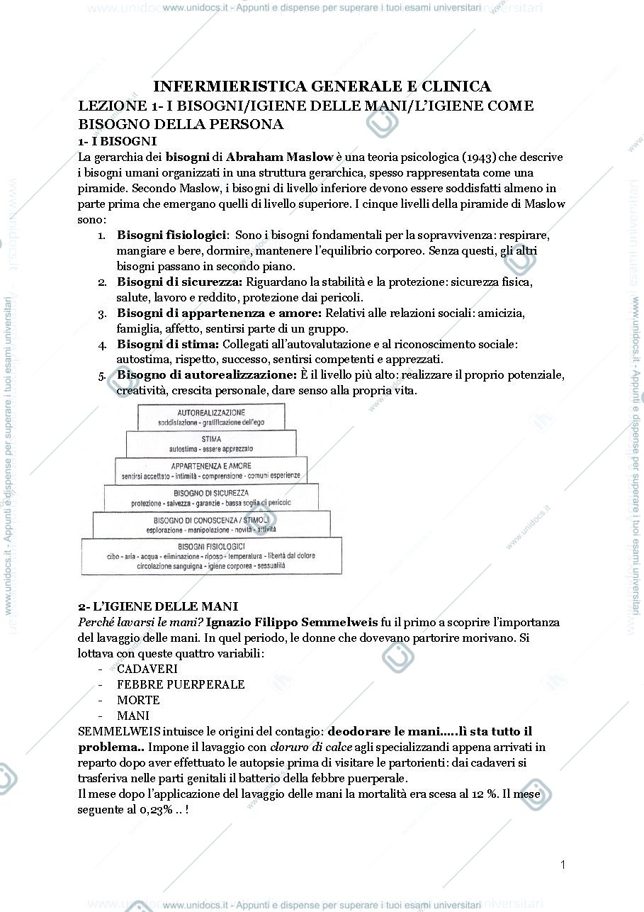 Anteprima pagina 1 — Infermieristica generale e clinica 1