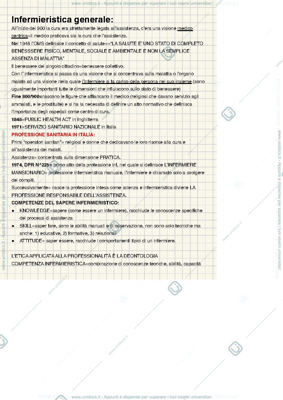 Anteprima pagina 2 — Riassunto infermieristica generale 