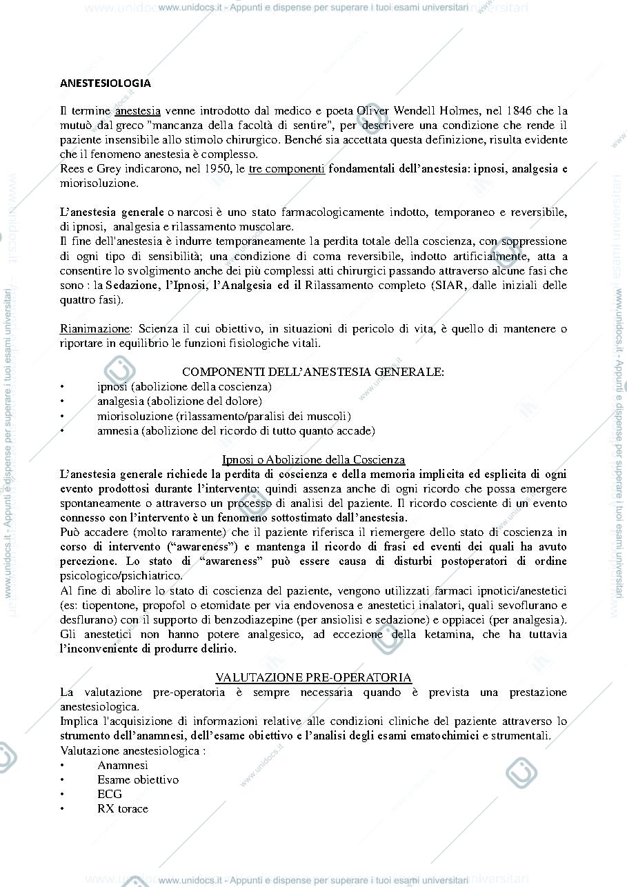 Anteprima pagina 1 — Anestesiologia 