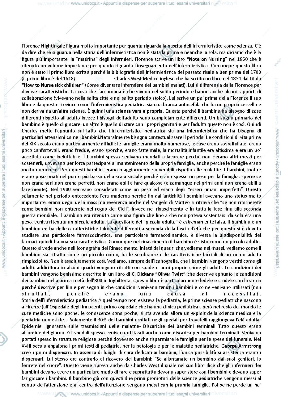 Anteprima pagina 1 — Infermieristica pediatria 