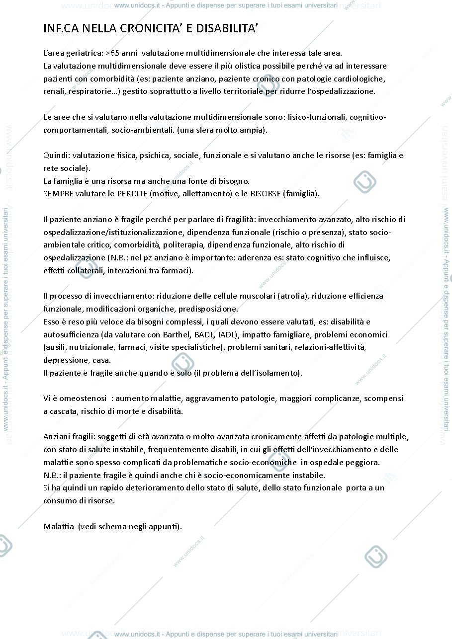 Anteprima pagina 1 — Infermieristica nella cronicità e disabilità 