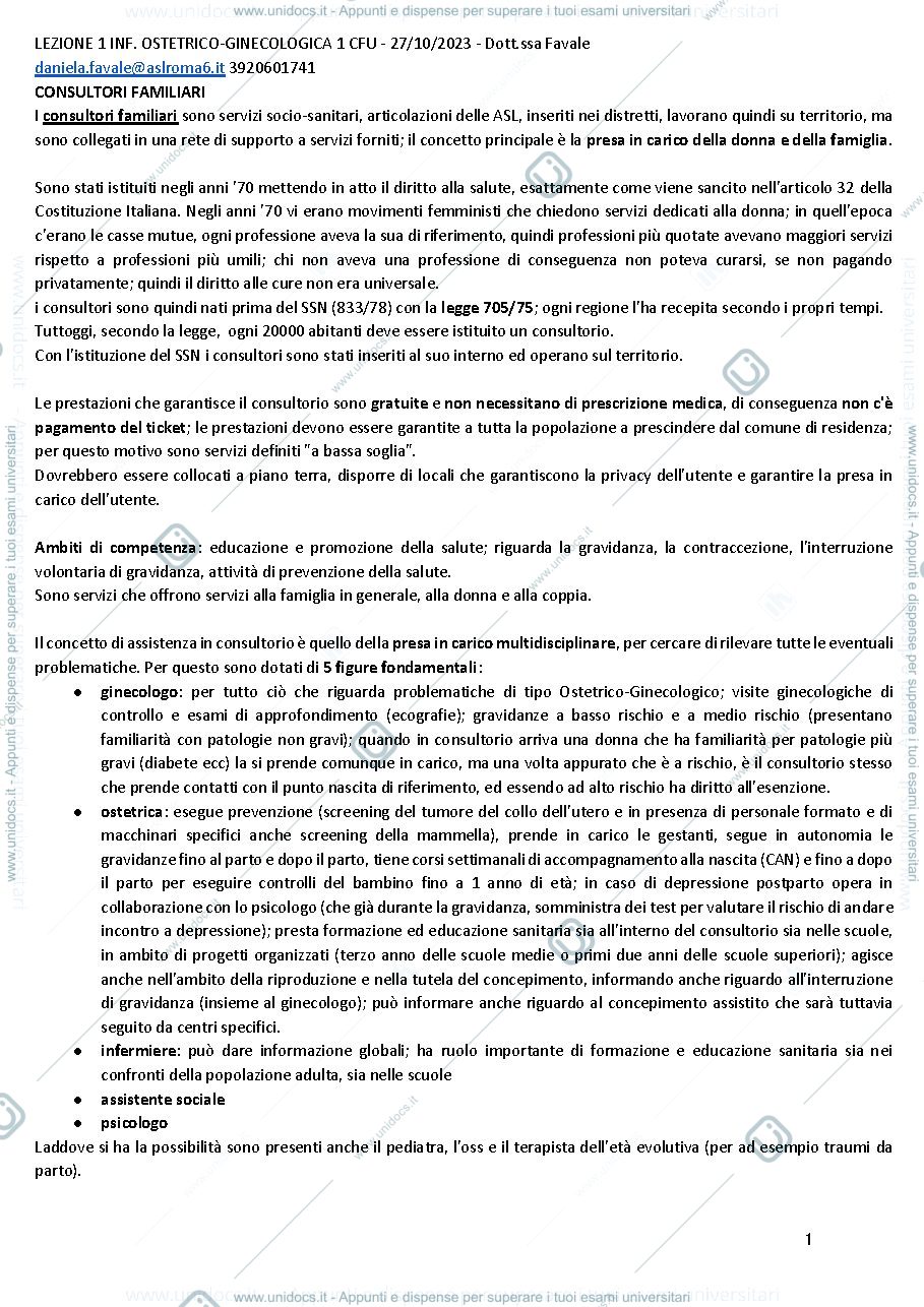 Anteprima pagina 1 — Ostetricia e ginecologia 