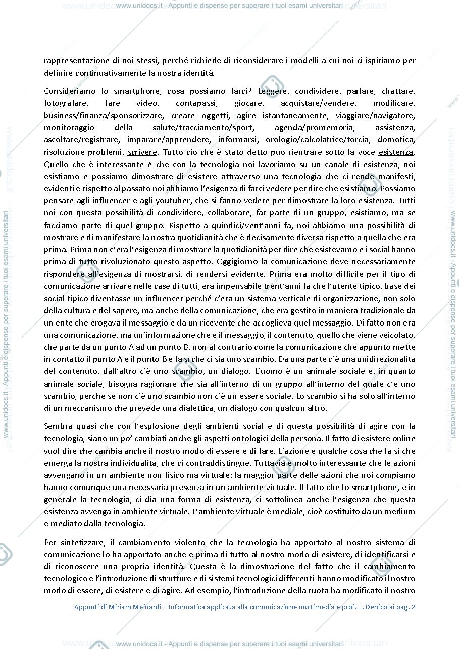 Anteprima pagina 2 — Appunti del corso di Informatica applicata alla comunicazione multimediale