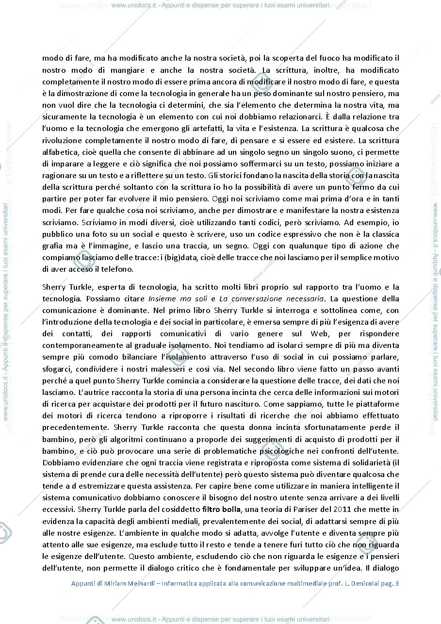 Anteprima pagina 3 — Appunti del corso di Informatica applicata alla comunicazione multimediale