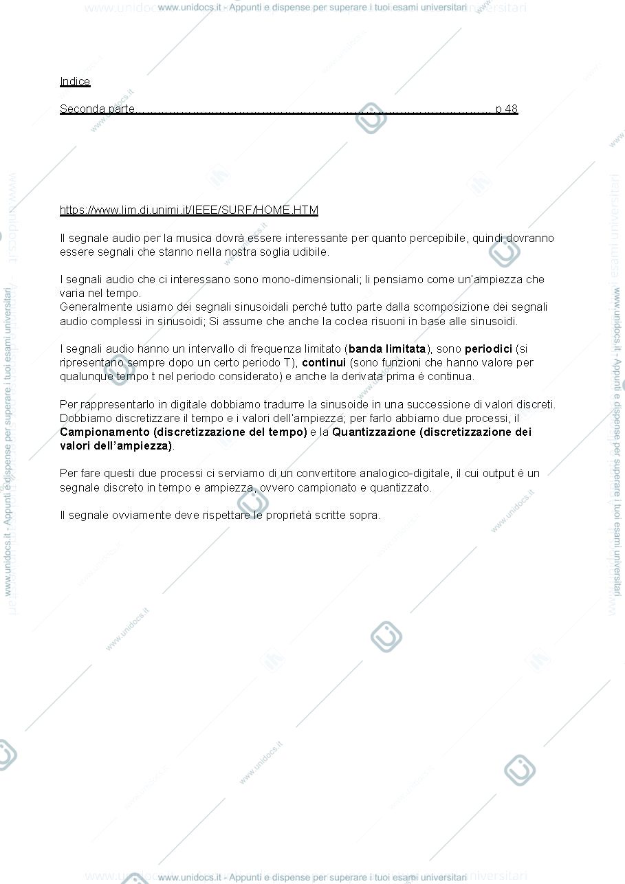 Anteprima pagina 1 — Appunti Informatica applicata alla Musica 