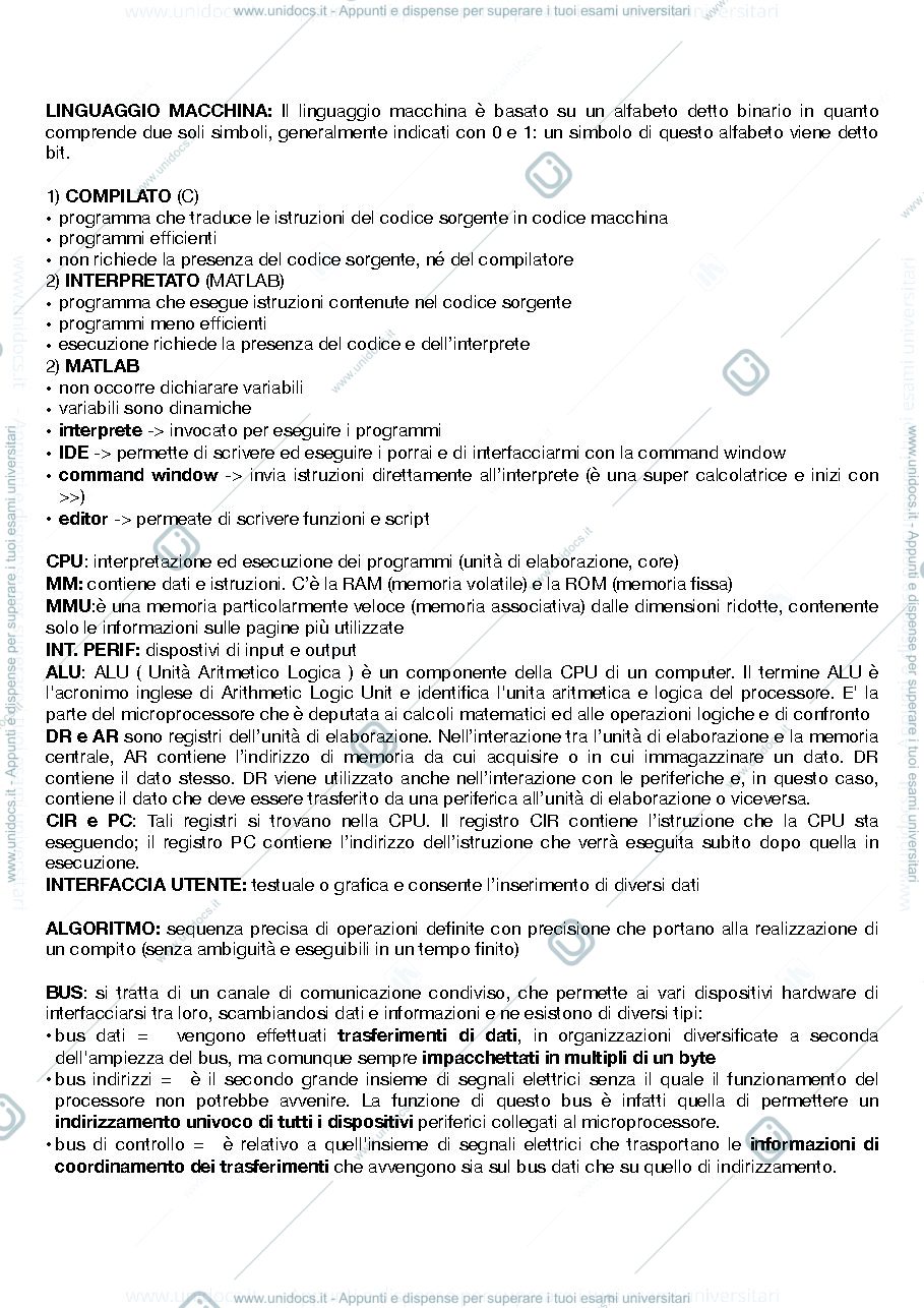 Anteprima pagina 1 — appunti informatica B 