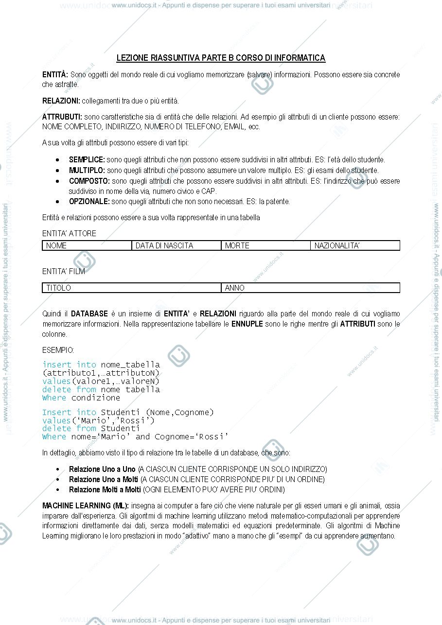 Anteprima pagina 1 — LEZIONE RIASSUNTIVA PARTE B