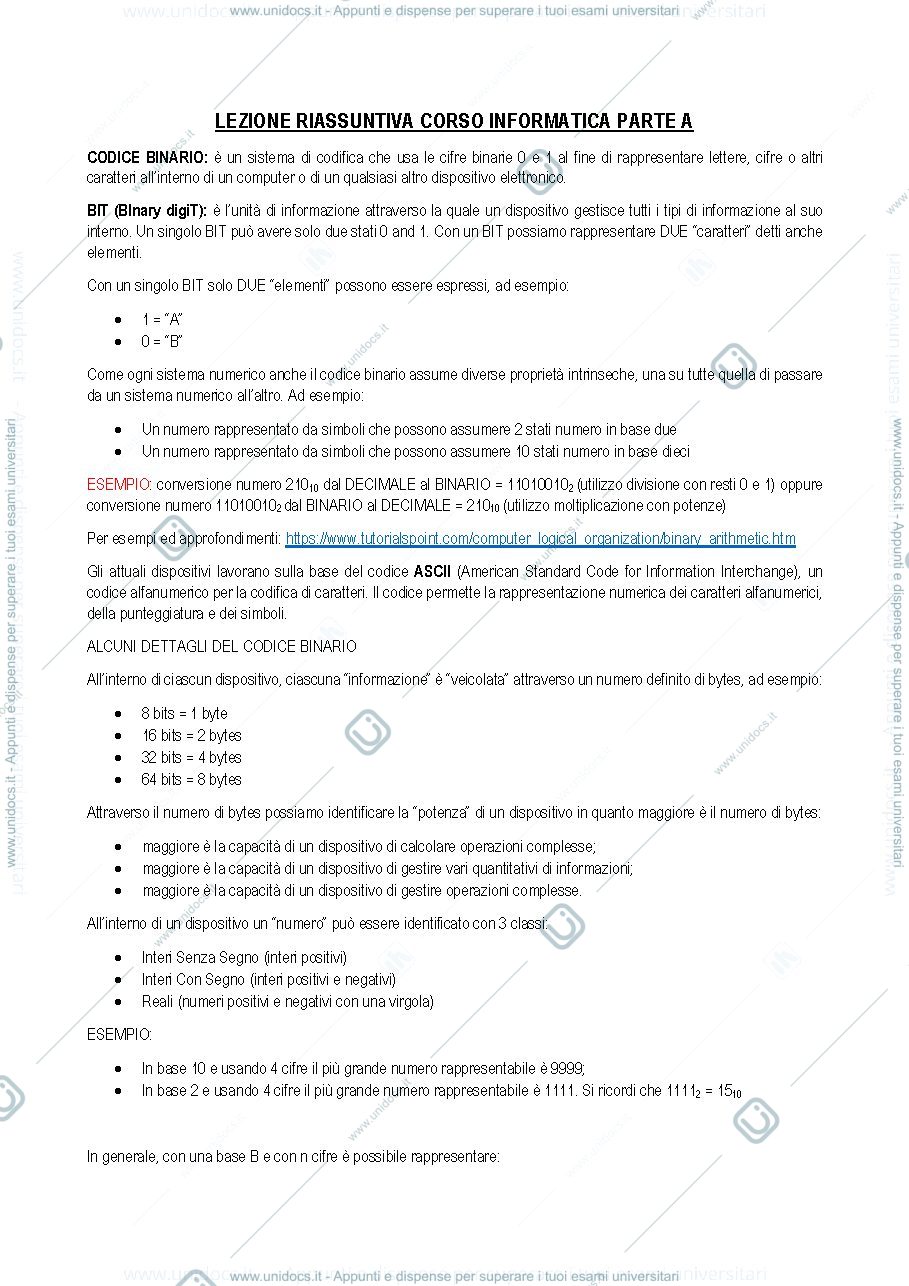 Anteprima pagina 1 — LEZIONE RIASSUNTIVA PARTE A 