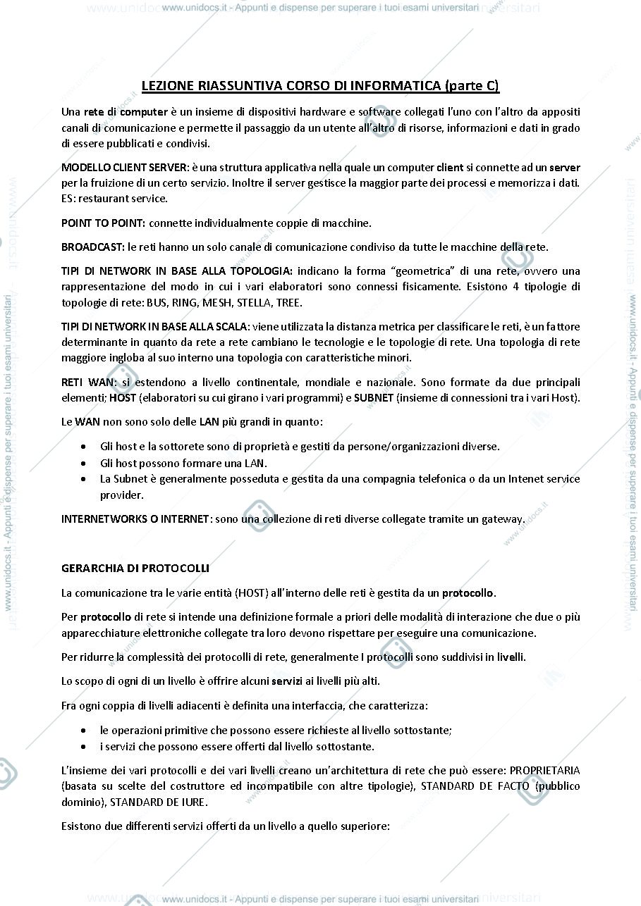 Anteprima pagina 1 — LEZIONE RIASSUNTIVA PARTE C